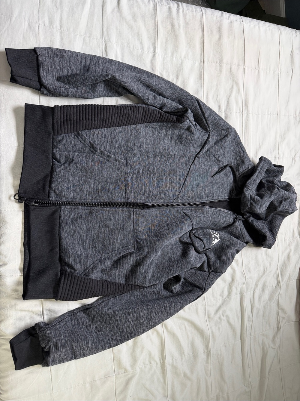 Laiwang Men's Charcoal Zip-Up Hooded Sweater